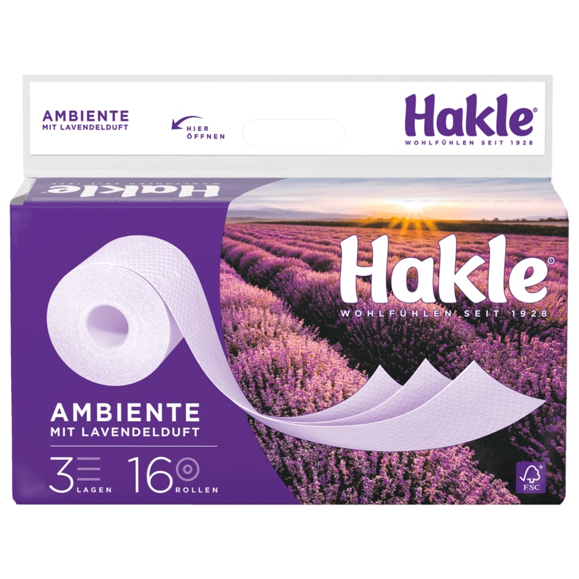 Hakle Ambiente Toilettenpapier Lavendelduft 3-lagig 16x160 Blatt